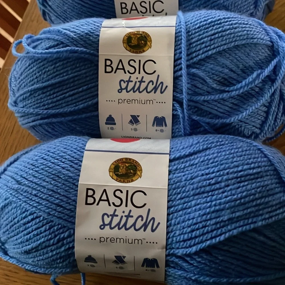 3 Pack Lion Brand Basic Stitch Premium Anti Pilling Yarn 219 Yards Each - Picture 2 of 3